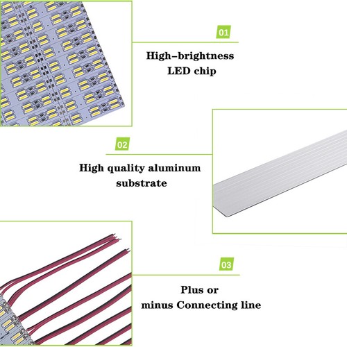 SMD 7020 120Leds/M Double Row White LED Hard Rigid Strip Bar Light DC 12V - Picture 5 of 8