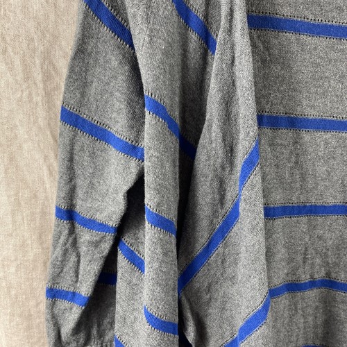 American Eagle Women's Gray/Blue Striped 3/4 Sleeve Open Front Cardigan Size S - Picture 7 of 21