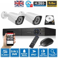 CCTV Camera System Kit 5MP Full HD DVR Recorder Outdoor Home With 1TB Hard Drive
