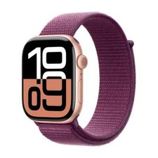 Apple Watch Series 10 46mm GPS Rose Gold Case Plum Sport Loop MWWV3LW/A 2024