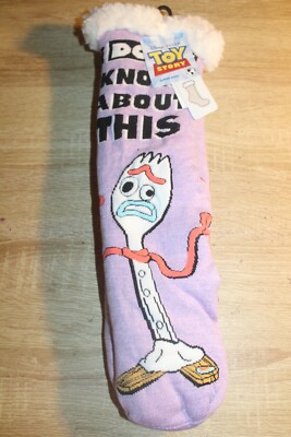 NEW Disney Toy Story Forky Ladies Slipper Socks One Size Purple