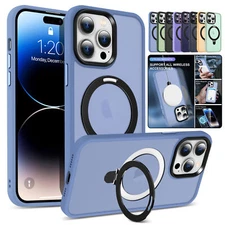 For iPhone 16 15 14 Pro Max 13 12 Magnetic Mag Safe Case Ring Holder Stand Cover