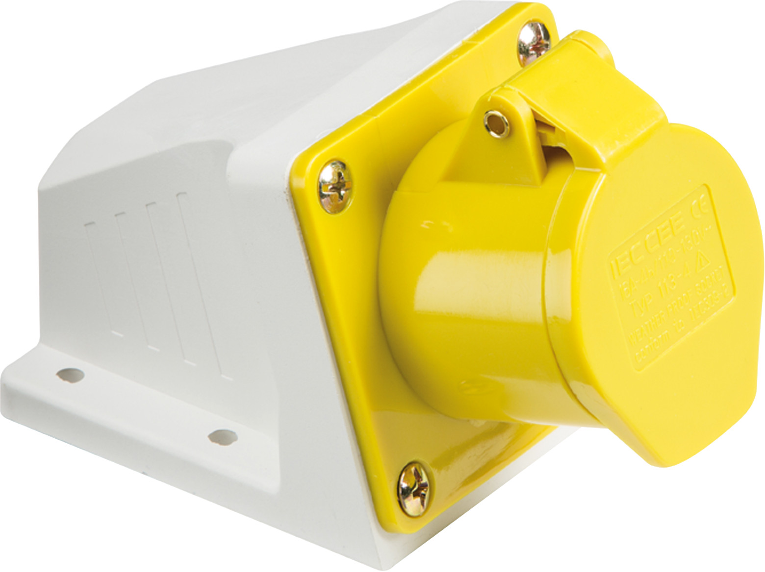 Knightsbridge 110V IP44 16A Angled Surface Mount Socket 2P+E IN003