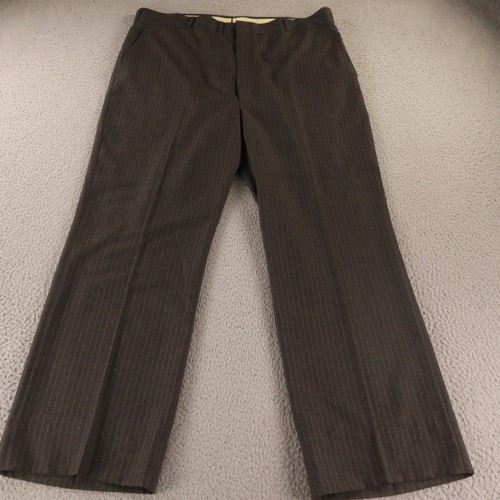 VTG 3 Piece Suit M Gray Chalk Stripe 100% Wool Hopsack USA 42R 37x27 - Picture 17 of 22