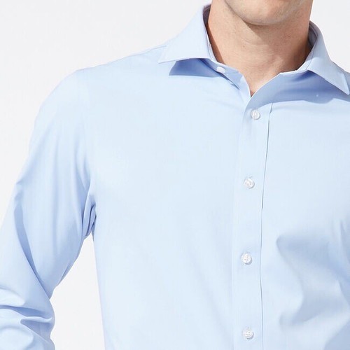 NAUTICA Performance Dress Shirt Classic Fit Light Blue Cotton 17 1/2 -34/35 XL - Picture 3 of 13