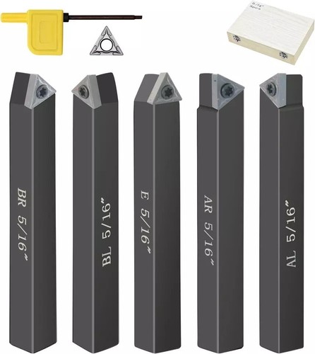 Carbide Metal Cutting Tool Bits Kit, 5 Sets of 5/16" Indexable Lathe Tools - Picture 4 of 12