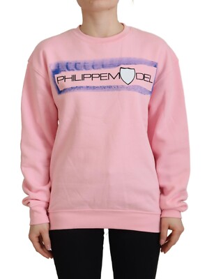 PHILIPPE MODEL Sweater Pink Printed Long Sleeves Pullover IT40/US6/S RRP 280usd