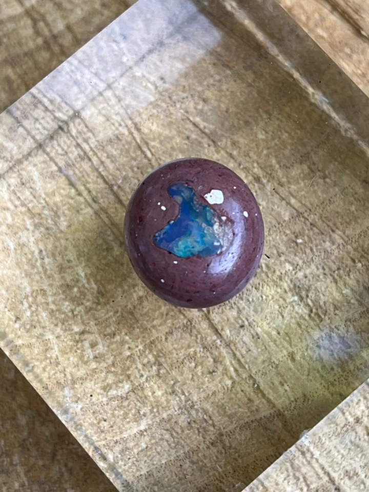 墨西哥火蛋白石,多闪光闪亮蓝色绿色蛋白石宝石椭圆形凸圆形 9.5 — 第 3/4 张图片