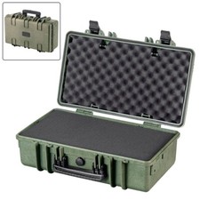 Weatherproof Hard Case Storage Dry Box w/ Customizable Foam 22" x 14" x 8" Green
