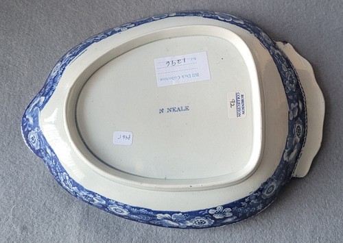 ANTIQUE RARE N NEALE LEIGHTON BUZZARD CROSS PEARLWARE DESSERT DISH C1825 - Picture 3 of 4