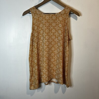 Women s | LOFT Mixed Media Tile Print Sleeveless Blouse | Medium