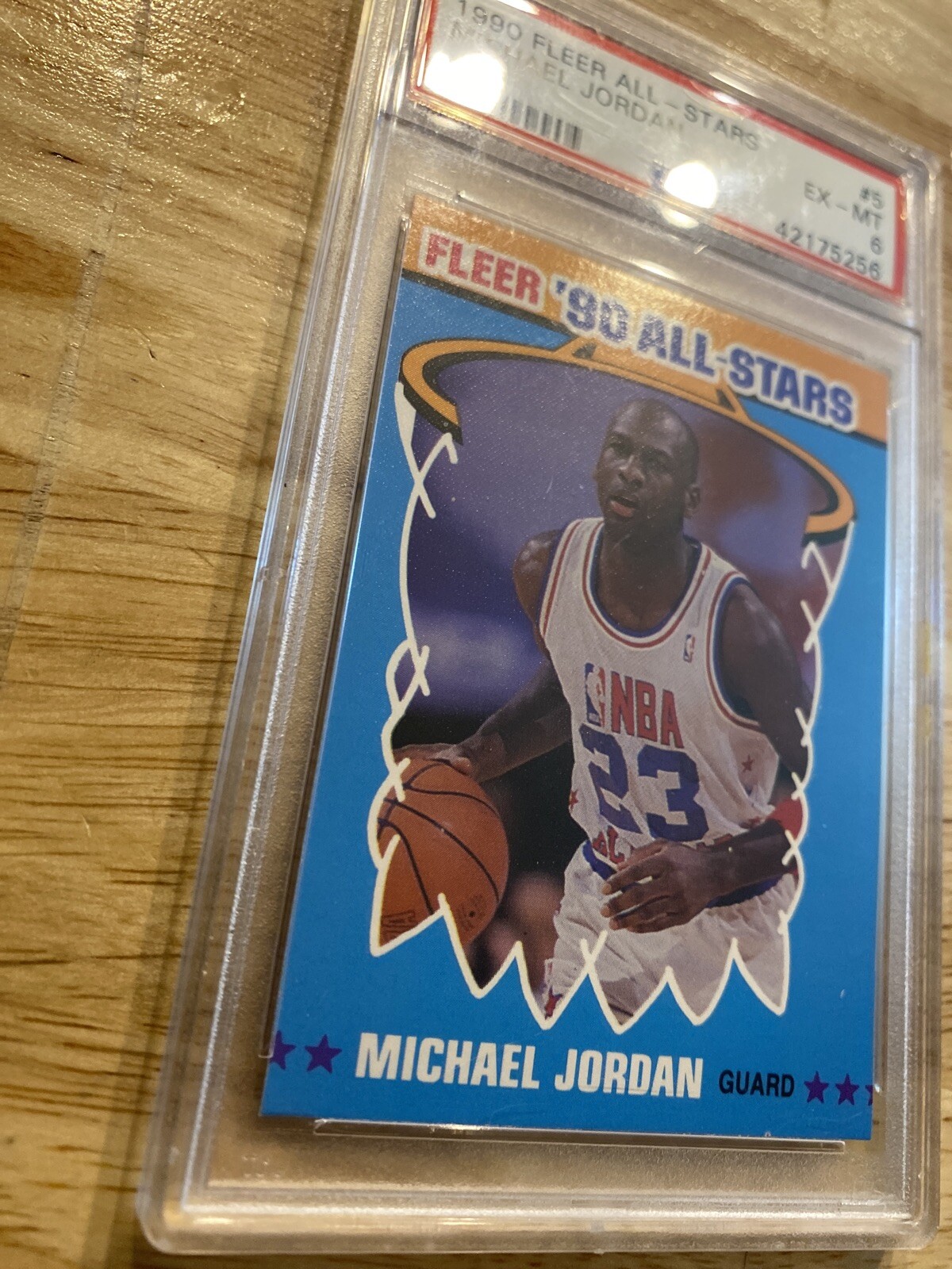 Michael Jordan PSA 6 Collector Card Fleer Chicago Bulls Vintage MJ All Star 1990 view 6