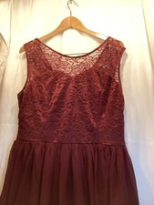 Berry Love Burgundy New Long Formal Dress With Lace And Tags Size 3xl Zip Up
