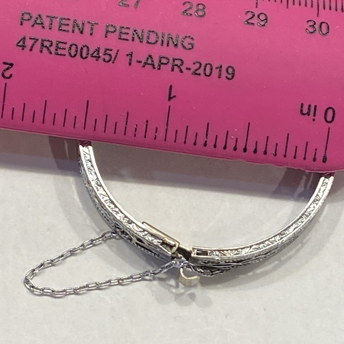 GARNI　Bangle GARNI Bangle Vintage Etched Sterling Silver Hinged Bangle