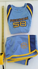 Boy's Reebok blue and gold basketball tank top and shorts - pre-owned