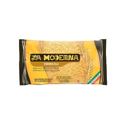 La Moderna Vermicelli Pasta, Noodles, Durum Wheat, Protein, Fiber, Vitamins, 7oz