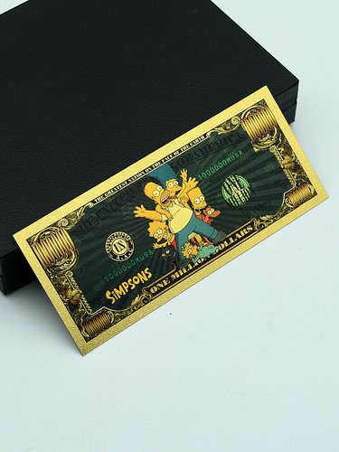 The Simpsons Gold Foil Banknote One Million Dollars Plastics Money Collection - Picture 5 of 8