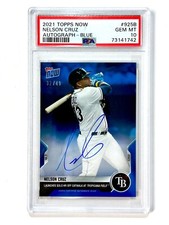 2021 Topps Now NELSON CRUZ #925-B Auto 32/49 Blue - PSA-10