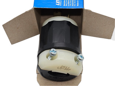 Leviton 2611 2-Pole 3-Wire Grounding Locking Plug, Black, 30A-125V NEW