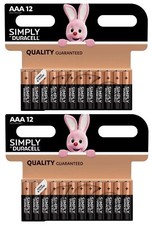 24x Duracell AAA Simply Alkaline Batteries LR03 MN2400 VAT inc Great Value Pack