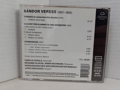 Sandor Veress CD 1999 Threnos Tromboniade Orchestra Concert