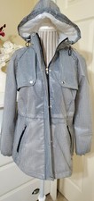Cavalini Originals Womens Water Resistant Hooded Coat Jacket Checkered Sz.l (m)