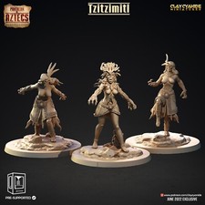 Tzitzimitl Set  Pantheon of Aztecs  Clay Cyanide  RPG D D 3D Print Miniature