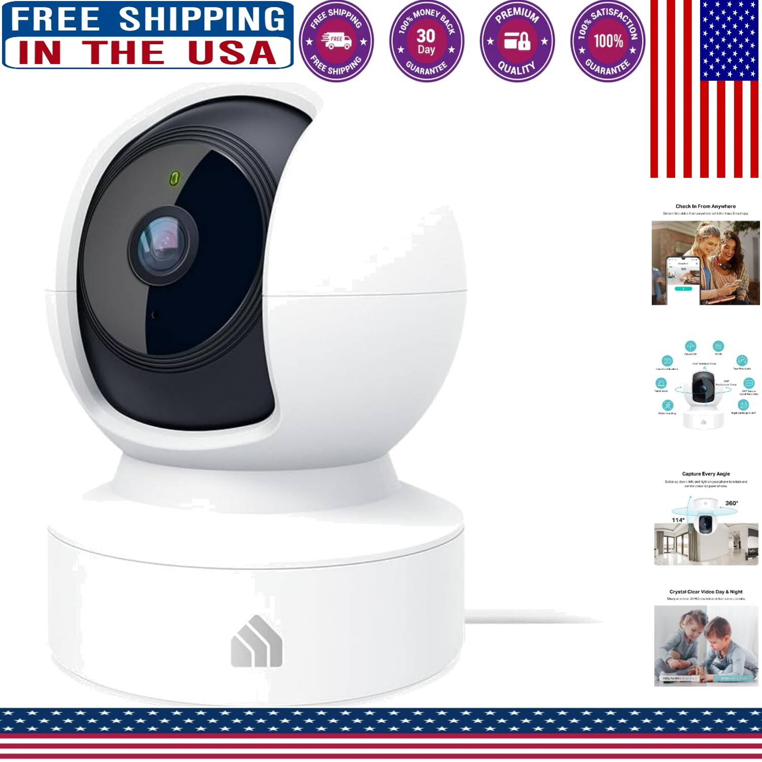 Advanced 2K QHD Security Camera with Starlight Night Vision & Real-Time Alerts