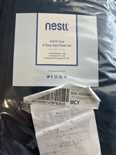 NESTL Premier Collection Deep Pocket 4 Piece Bed Set, Full XL Navy Blue