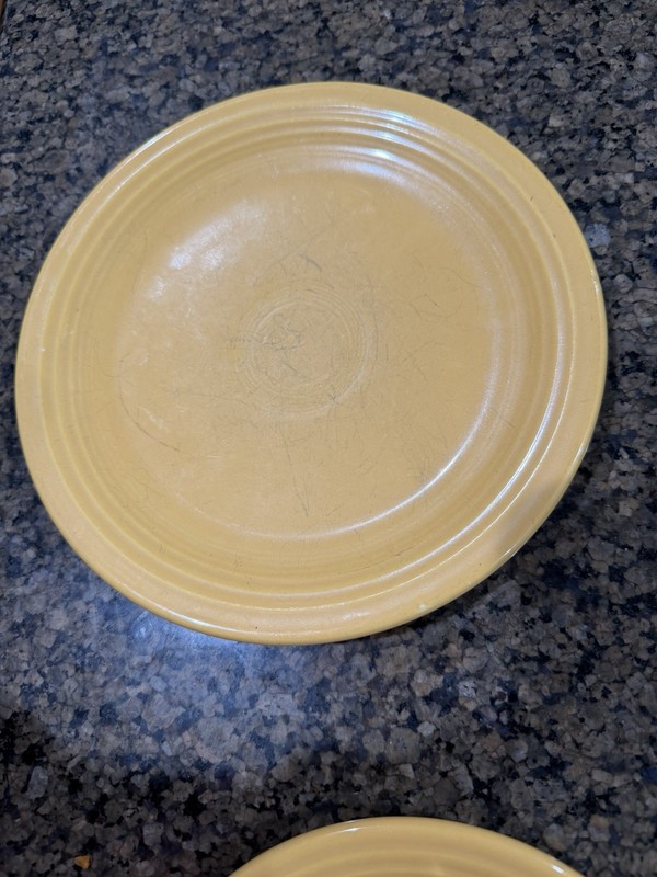 Vintage Homer Laughlin Fiesta Ware Yellow 7.5” Salad Snack Plate 1940s HLO USA