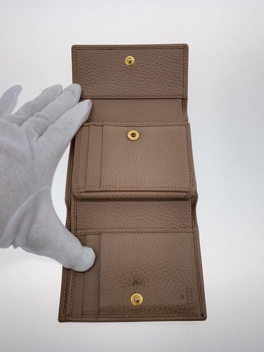 Portefeuille GUCCI Tri Fold GG Marmont Cuir BEG Femme du Japon - Photo 4/7