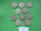 Benjamin Franklin Half Dollar US 90% Silver $5.00 Face Value 10 Coins- L