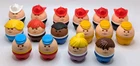 Vintage Lot of 16 Little Tikes Chunky People Children Adults Fire Men & Women