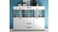 Highboard Cantara Vitrine Kommode Sideboard In Weiß Hochglanz
