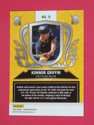Konnor Griffin ジャージサイン paninr 2025 Panini Crusade Crusade Konnor Griffin Blue Cracked Ice #9