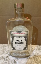Vintage Vics Choice California Brandy Bottle ...