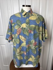 Reyn Spooner Hawaiian Aloha Shirt Plumeria Tree Floral Reverse Print Men  s XXL