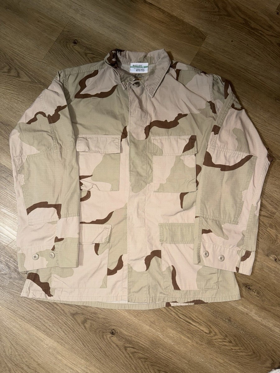 US MARINE CORP DESERT COMBAT CAMO JACKET MENS L USA COAT