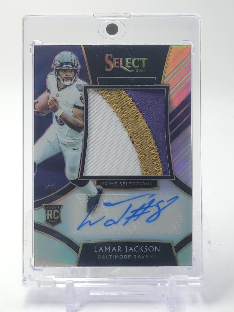LAMAR JACKSON 2018 SELECT PRIME SELECTIONS RPA ROOKIE SILVER RC AUTO /35 Q5876