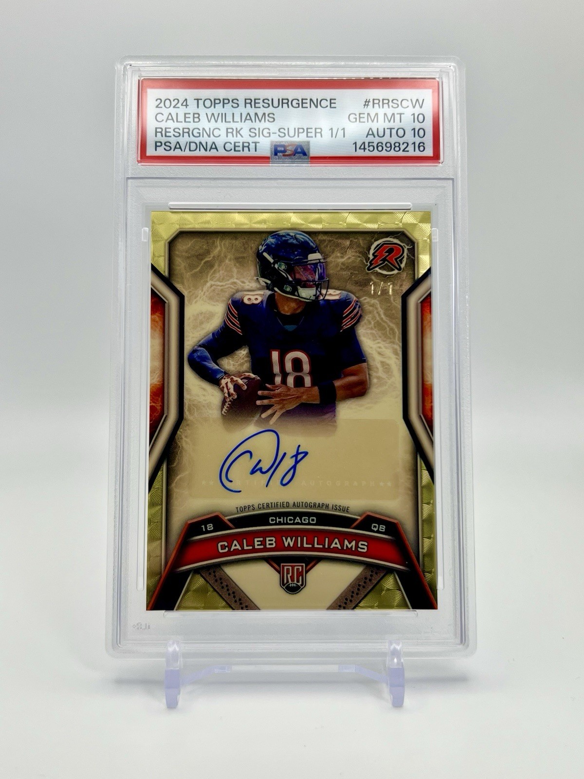 Caleb Williams Topps Resurgence Rookie Signatures #RRSCW Superfractor 1/1