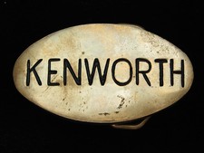 QA13155 VINTAGE 1970s  KENWORTH  TRUCK COMPANY SOLID BRASS BELT BUCKLE