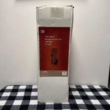 Dagan Five Piece Wrought Iron Stove Fireplace Tool Set (7100), Black Spiral 21”