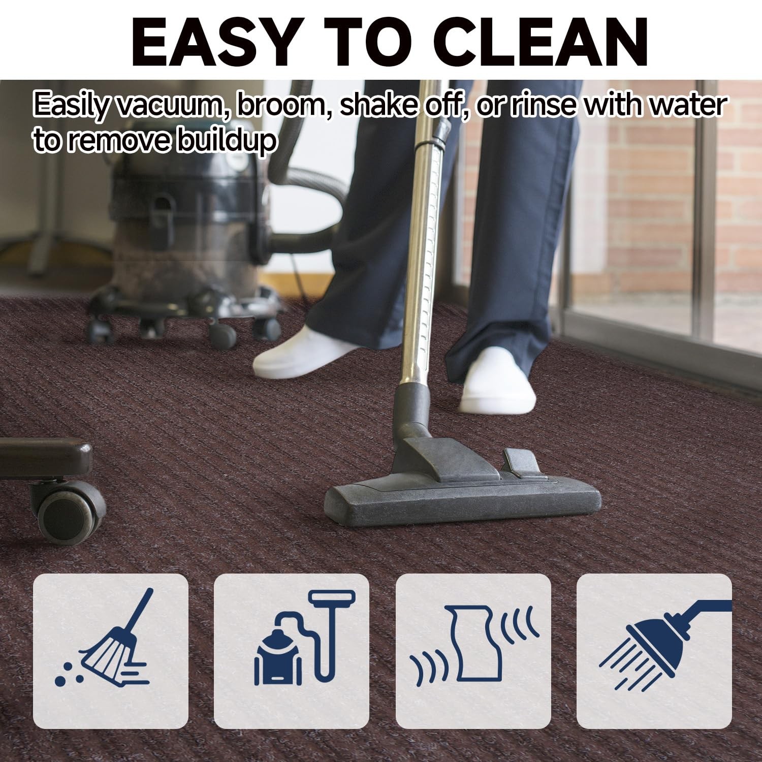 Commercial Grade Door Floor Mat 3' x 16.4' Brush Step Entrance Mat Heavy Duty...