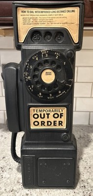 Vintage Plastic  Pay Phone Bank  ~Rare Blow Mold, Full Labels 19.75 , Sealed