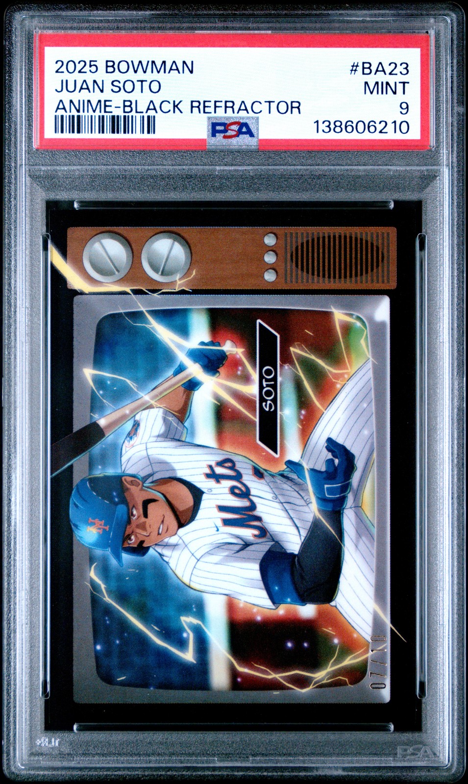 2025 BOWMAN ANIME BLACK REFRACTOR #BA23 JUAN SOTO 7/10 PSA 9