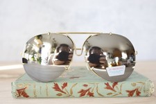 Foster Grant Aviator sunglasses NOS 80s gold tone Korea Made mirror lens Grandpa