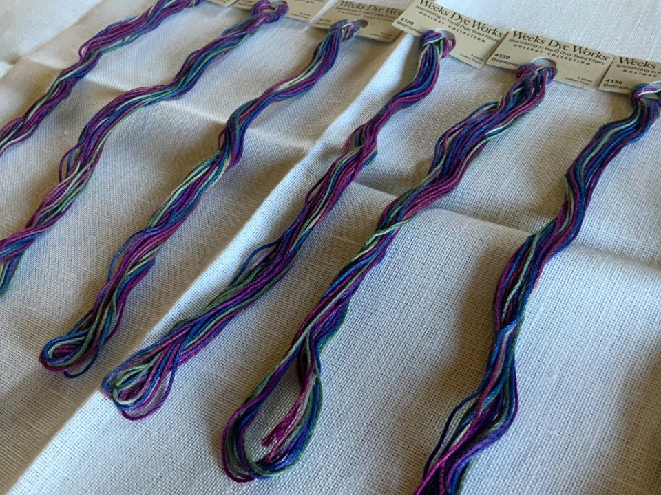 Lot of 6 Weeks Dye Works BETHLEHEM 4139 Hand Over Dyed Floss Holiday Threads - Image 2 of 3
