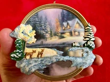 HALLMARK THOMAS KINKADE DEER CREEK COTTAGE CHRISTMAS ORNAMENT