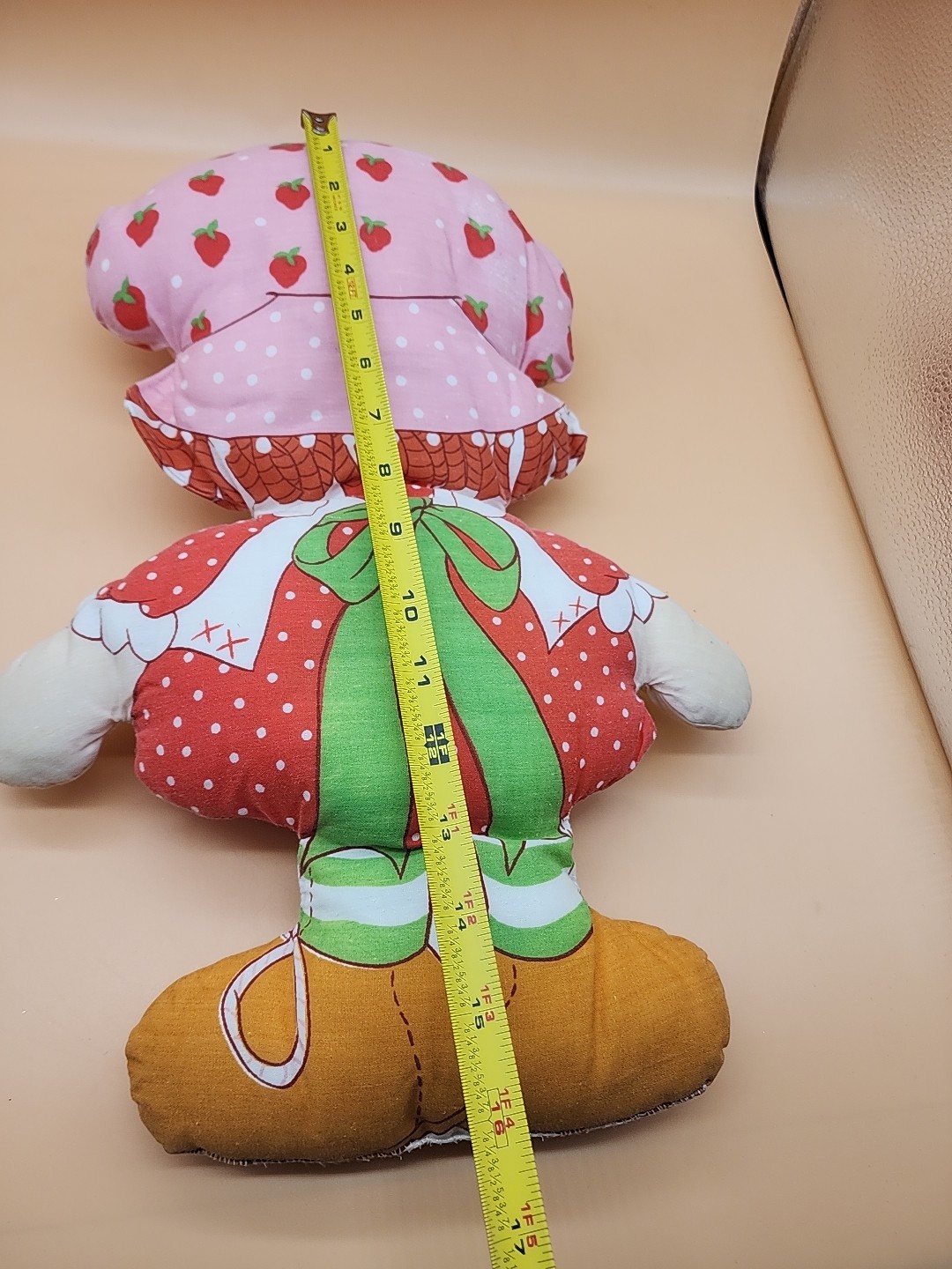 Vintage Cut And Sew Strawberry Shortcake  Pillow Plush Red Pink