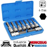 9-Tlg Innensechskant 1/2 6-Kant Stecknuss Bits Satz 4Mm - 17Mm FüR Inbus Schraub